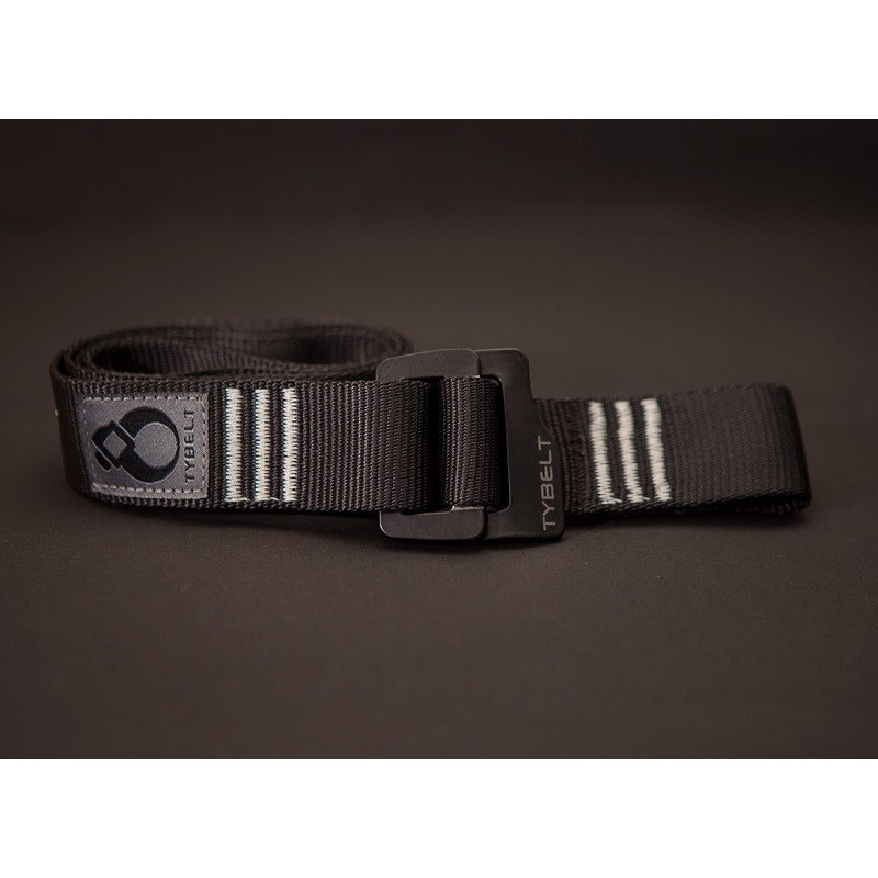 Tybelt Premium noire : ceinture sangle noire et boucle noire, vue de trois quarts